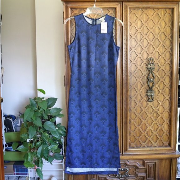H&M Sleeveless Side Slit Boho Sheath Dress - NWT! Size S - Picture 2 of 15